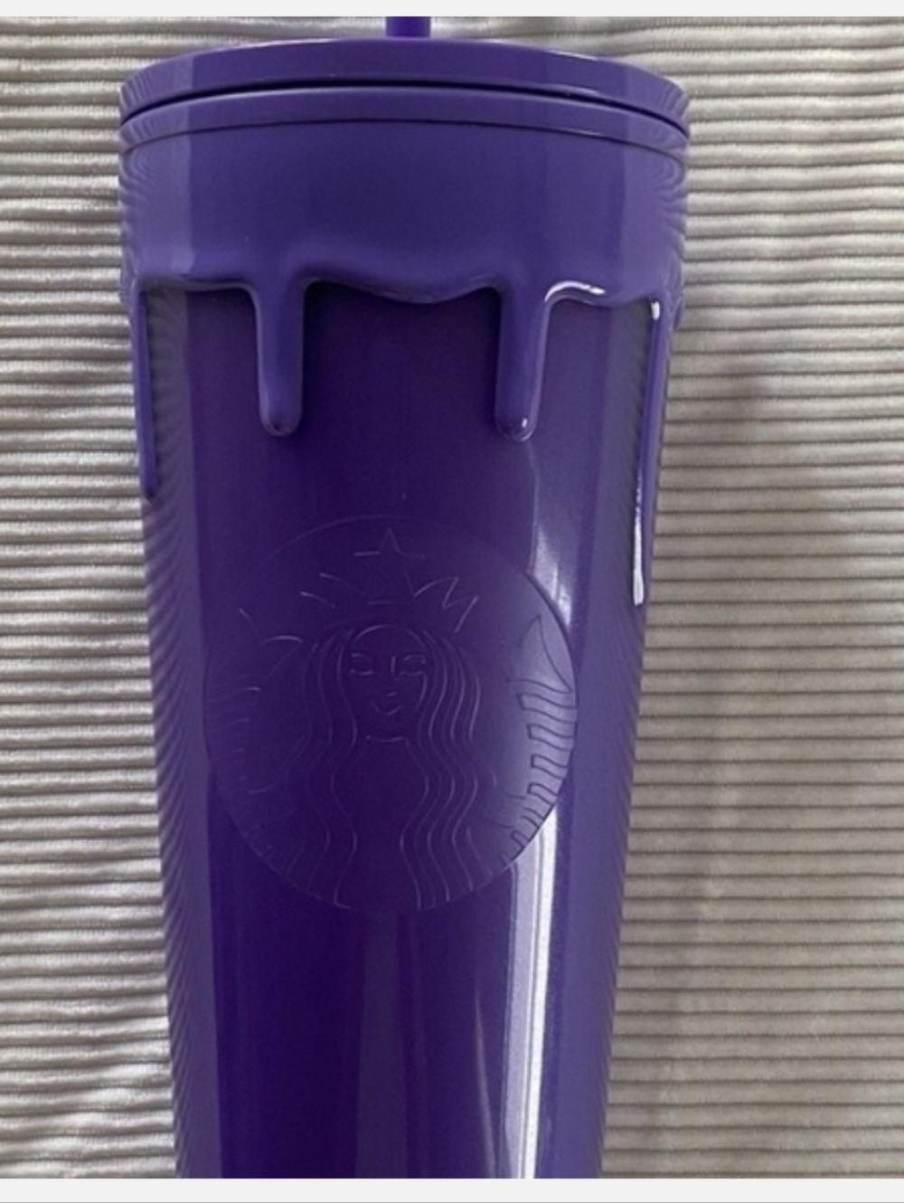 New Glow In The Dark Starbucks Purple Drip Tumbler with Lid and Straw